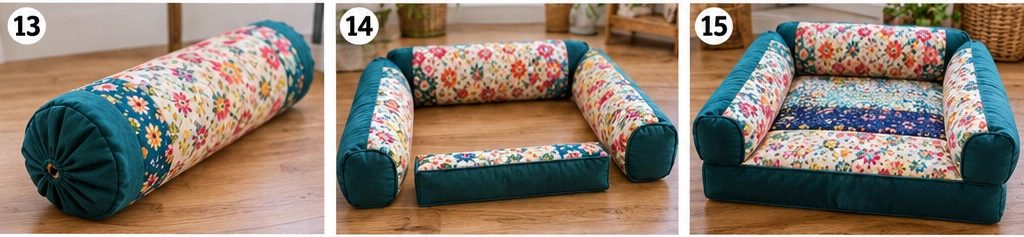 Bolster Quilted Dog Bed