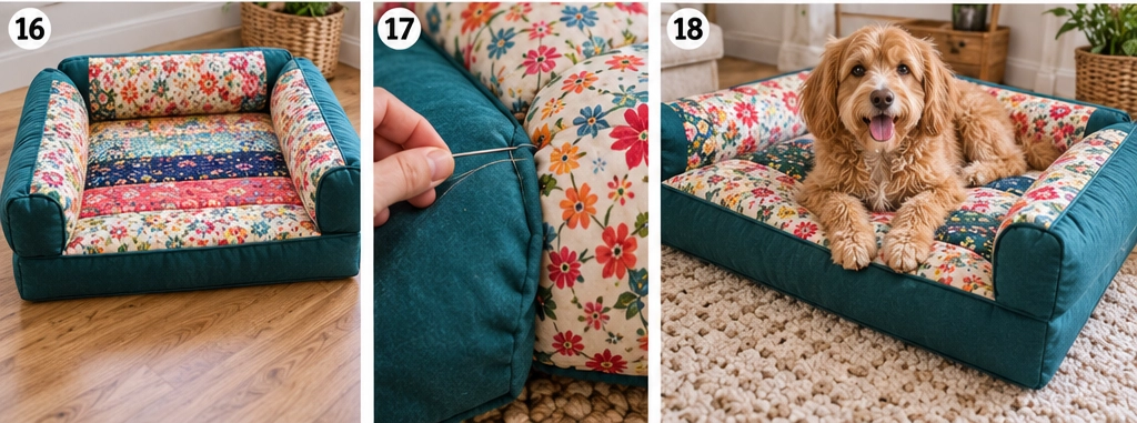 Bolster Quilted Dog Bed