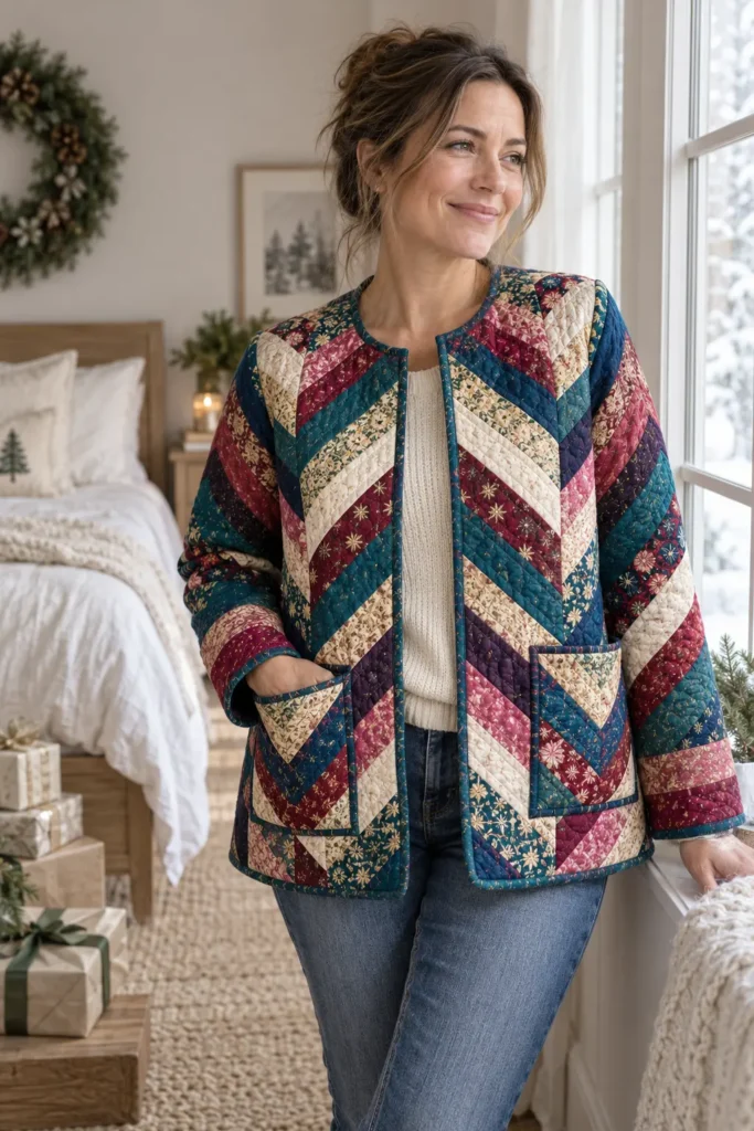 Chevron Jelly Roll Christmas Jacket