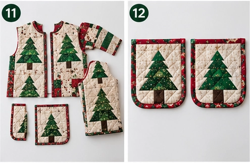 Christmas Tree Patchwork Quilted Jacket