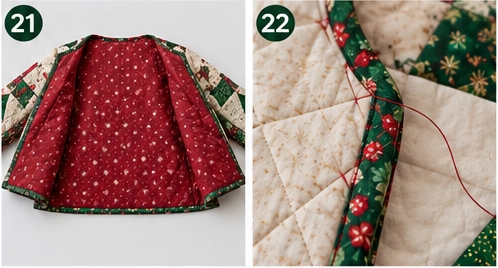 Christmas Tree Patchwork Quilted Jacket