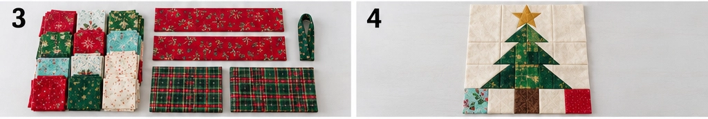 Christmas Tree Patchwork Quilted Stocking