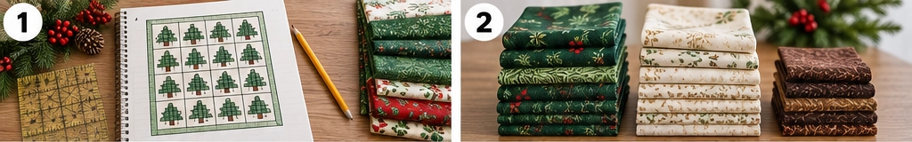 Christmas Tree Patchwork Quilted Throw