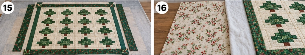 Christmas Tree Patchwork Quilted Throw