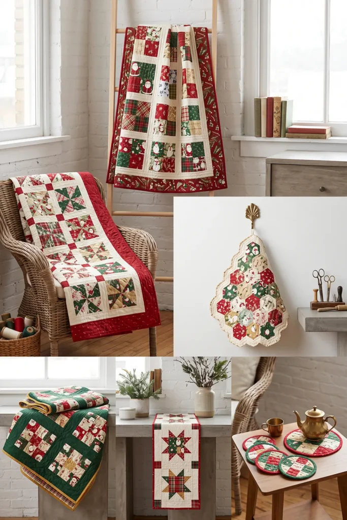 Christmas Tree Quilted Table Runner