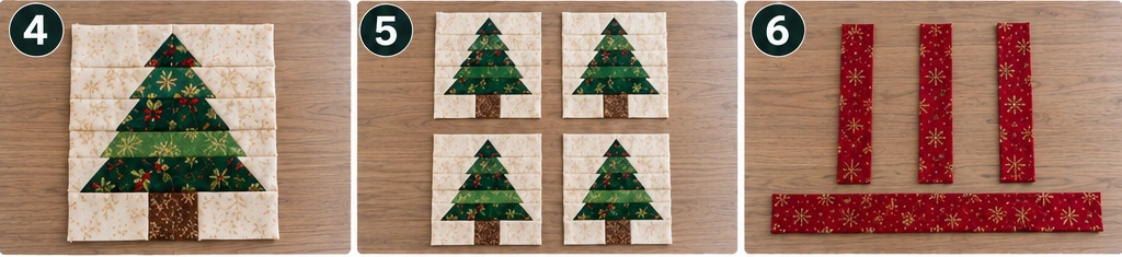 Christmas Tree Quilted Table Runner