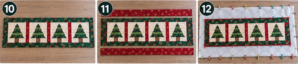 Christmas Tree Quilted Table Runner