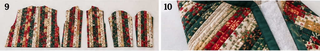 Classic Red and Green Jelly Roll Christmas Jacket
