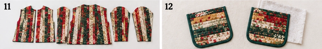 Classic Red and Green Jelly Roll Christmas Jacket