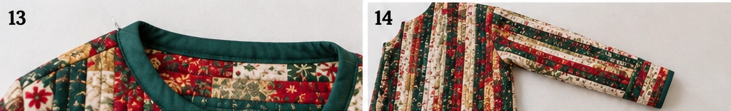 Classic Red and Green Jelly Roll Christmas Jacket
