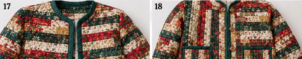 Classic Red and Green Jelly Roll Christmas Jacket