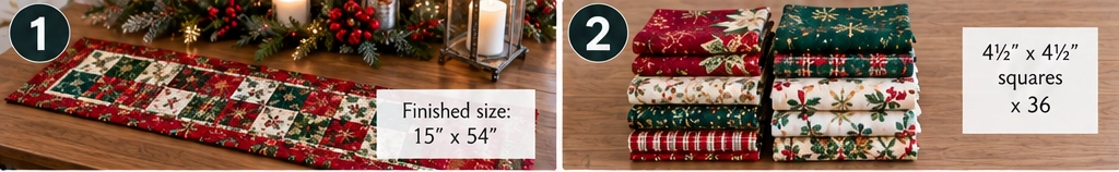 Classic Red and Green Patchwork Christmas Table Runner