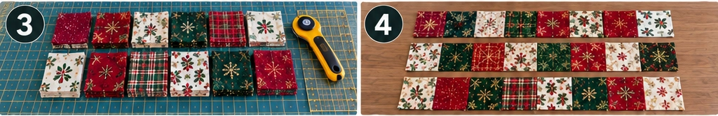 Classic Red and Green Patchwork Christmas Table Runner