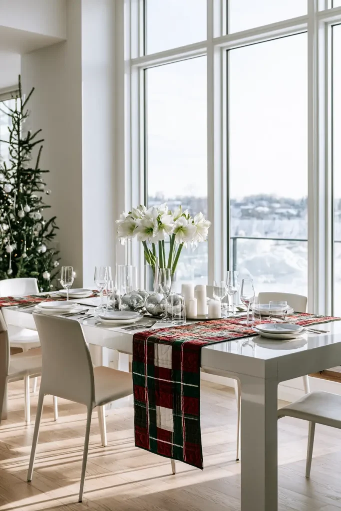 Classic Red and Green Patchwork Christmas Table Runner