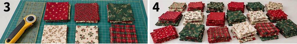 Classic Red and Green Patchwork Christmas Throw Quilt