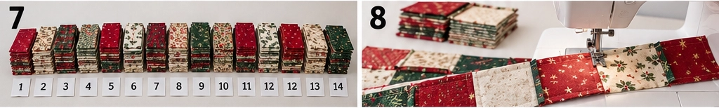 Classic Red and Green Patchwork Christmas Throw Quilt