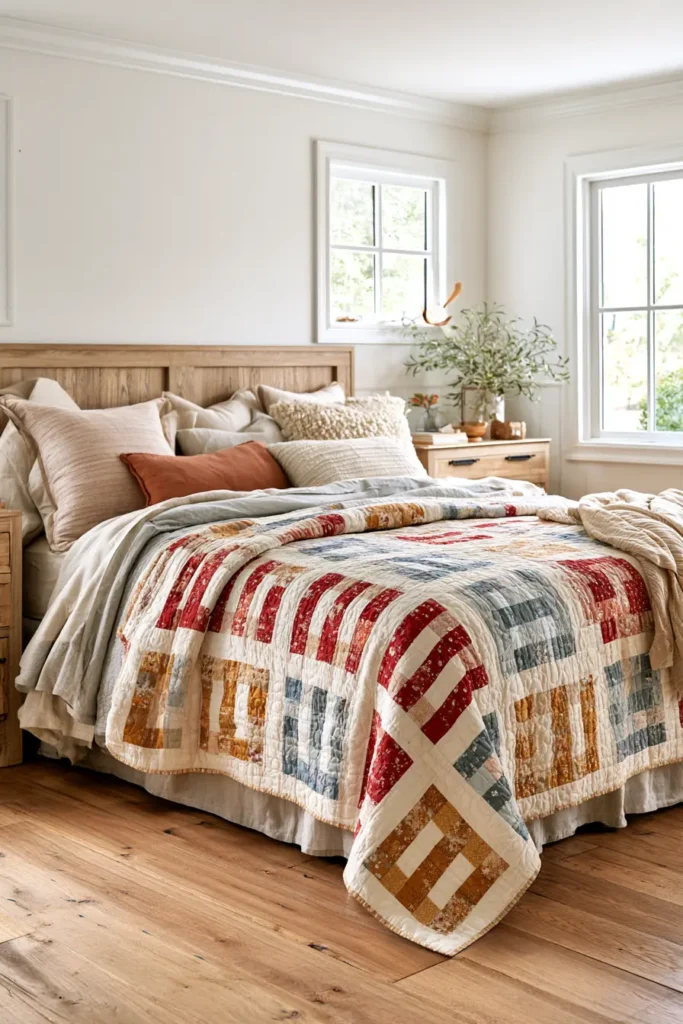 Classic Three-Strip Rail Fence Quilt