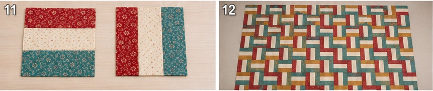 Classic Three-Strip Rail Fence Quilt