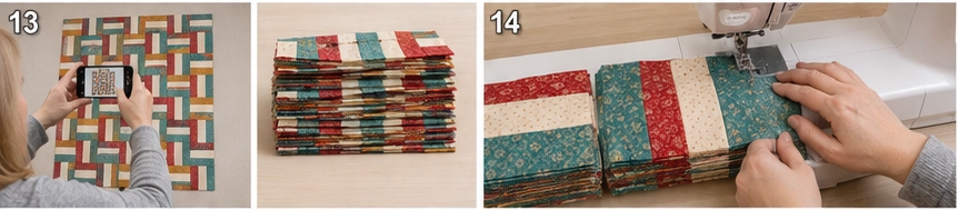 Classic Three-Strip Rail Fence Quilt