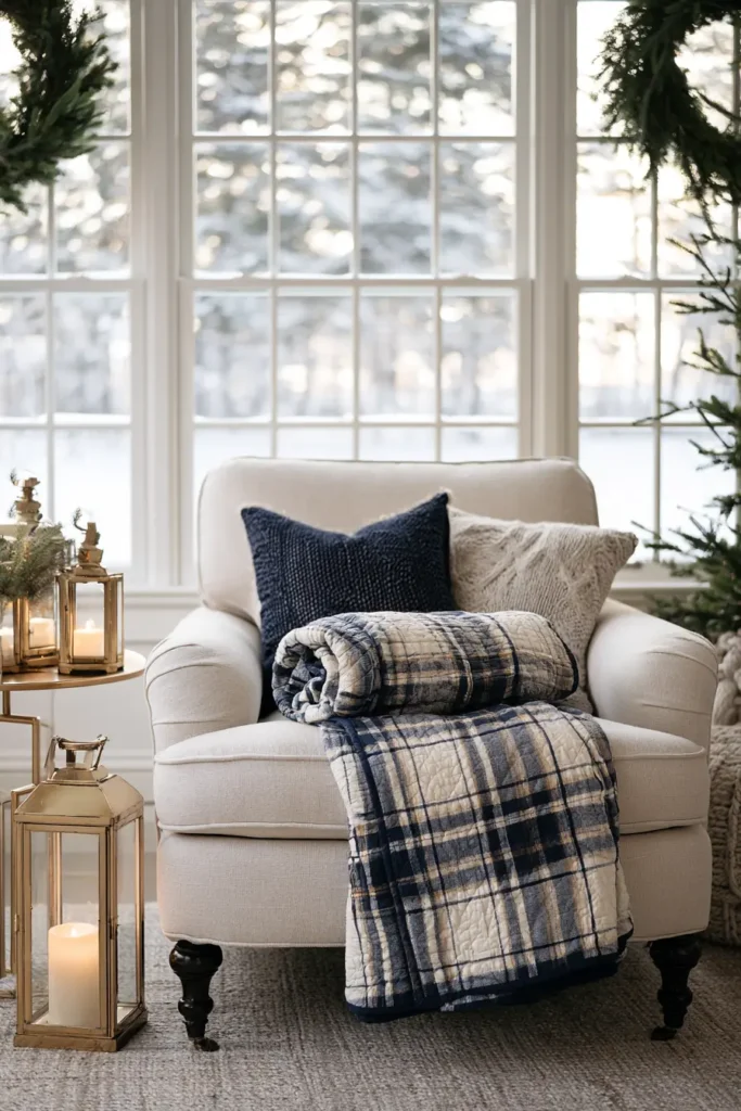 Cozy Plaid Flannel Quilted Christmas Throw