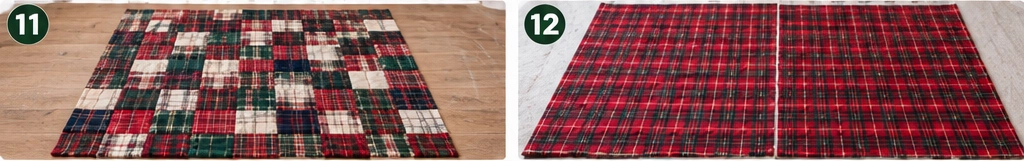 Cozy Plaid Flannel Quilted Christmas Throw
