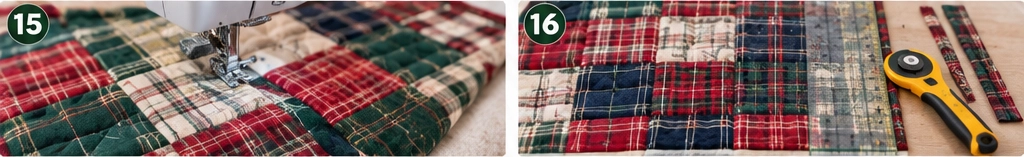 Cozy Plaid Flannel Quilted Christmas Throw