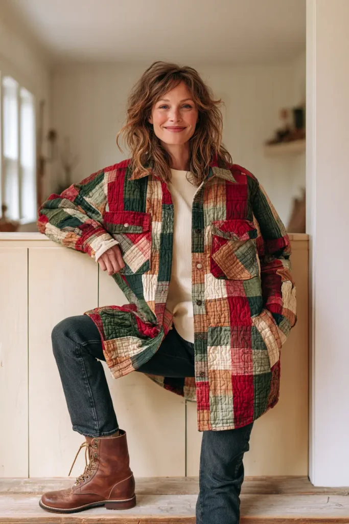 Cozy Plaid and Check Jelly Roll Christmas Shacket