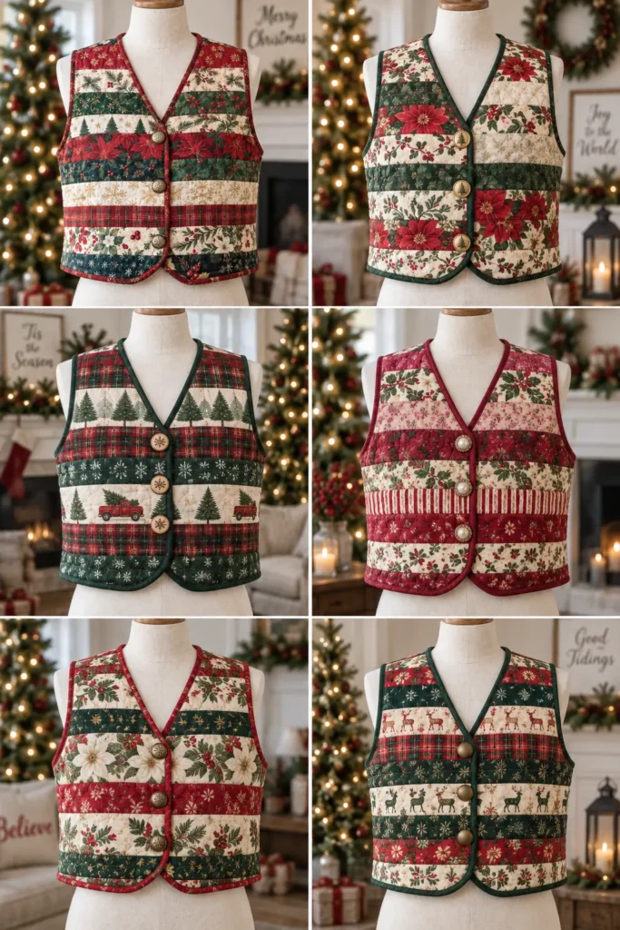 Cropped Jelly Roll Christmas Vest