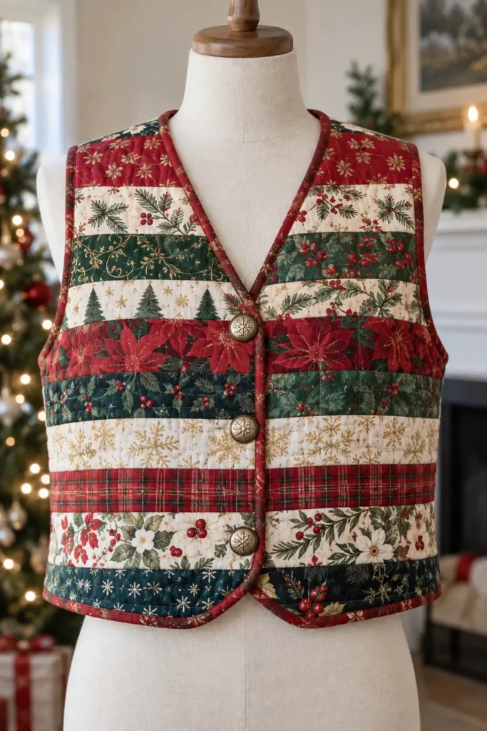 Cropped Jelly Roll Christmas Vest