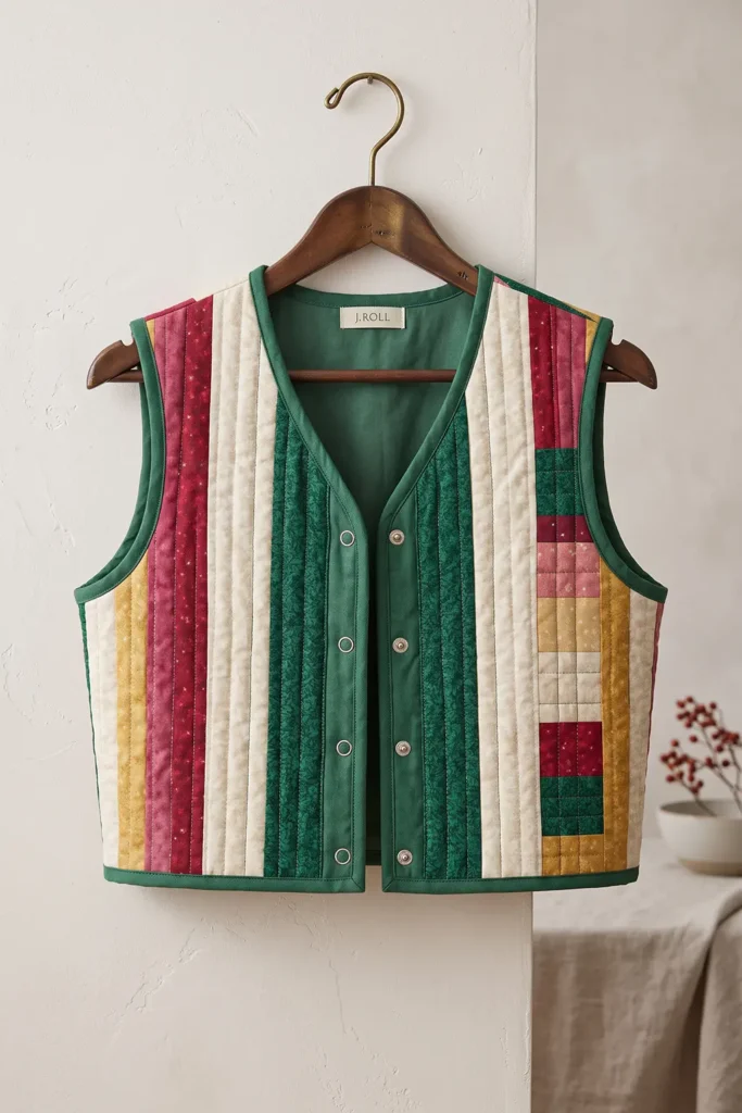 Cropped Jelly Roll Christmas Vest