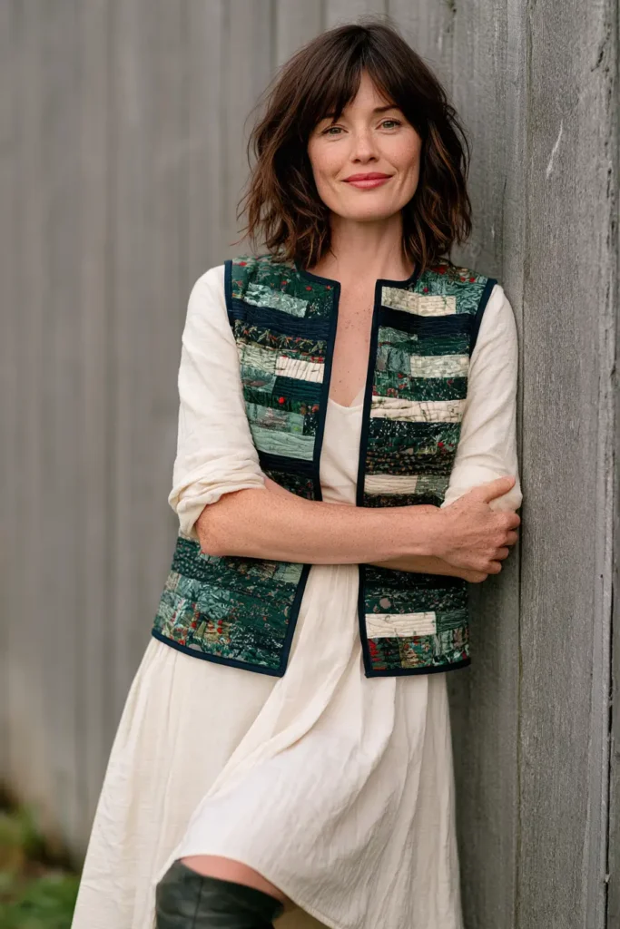 Cropped Jelly Roll Christmas Vest