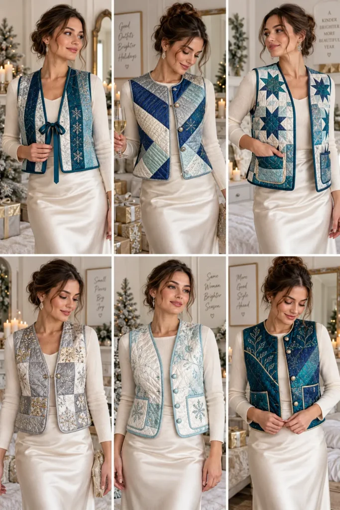 Cropped Quilted Vest for Holiday Party