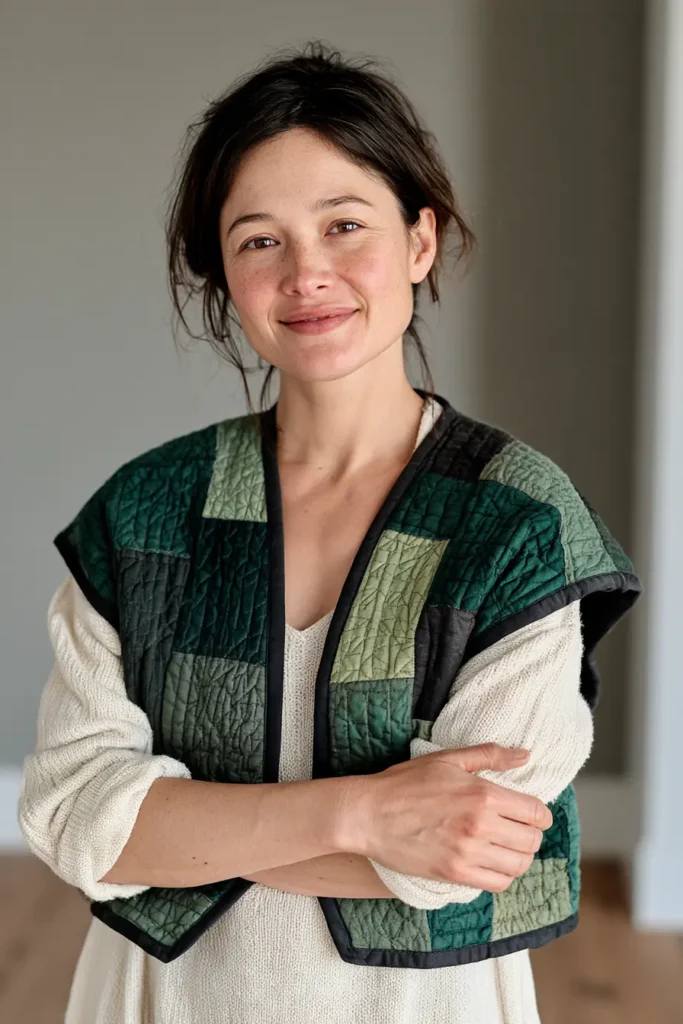 Cropped Quilted Vest for Holiday Party