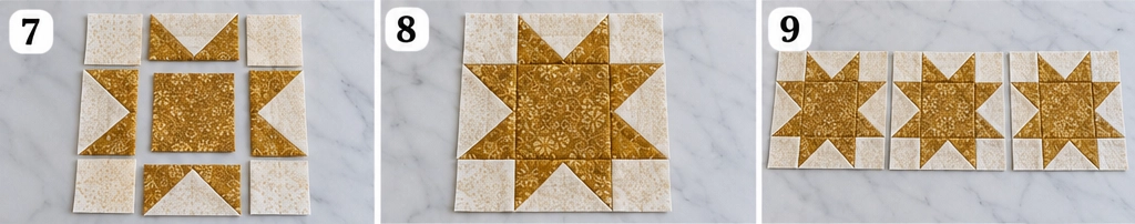 Elegant Gold and Cream Quilted Christmas Table Runners