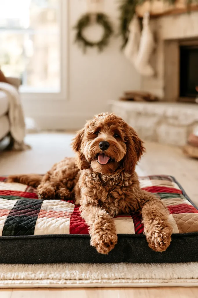 Farmhouse Plaid Quilted Dog Bed
