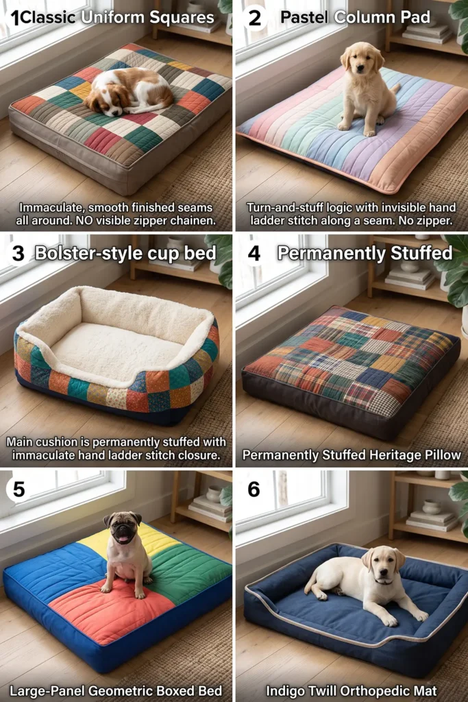 Farmhouse Plaid Quilted Dog Bed