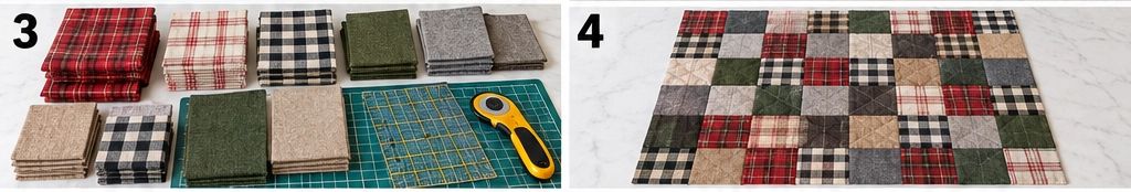 Farmhouse Plaid Quilted Dog Bed