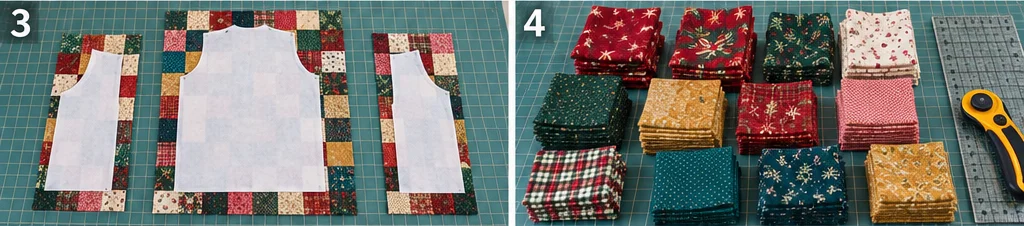 Flannel-Lined Quilted Christmas Vest