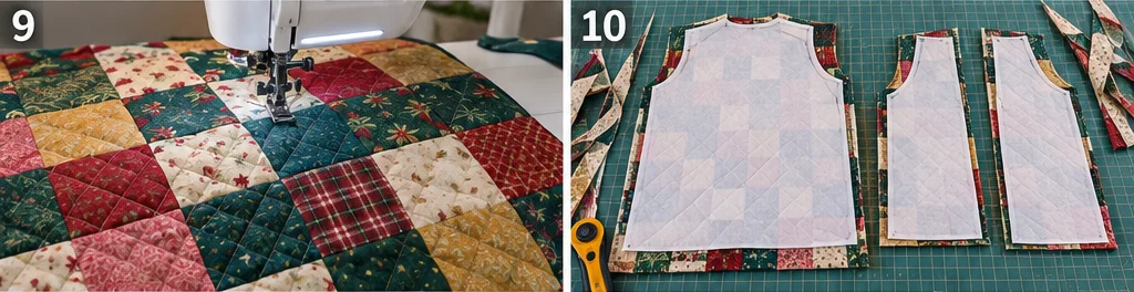 Flannel-Lined Quilted Christmas Vest