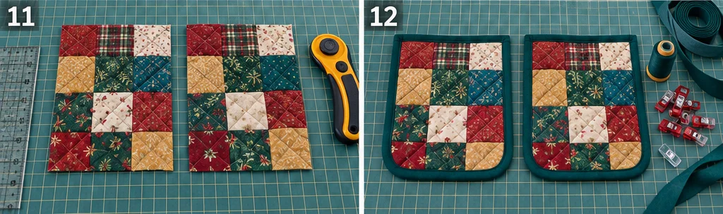 Flannel-Lined Quilted Christmas Vest