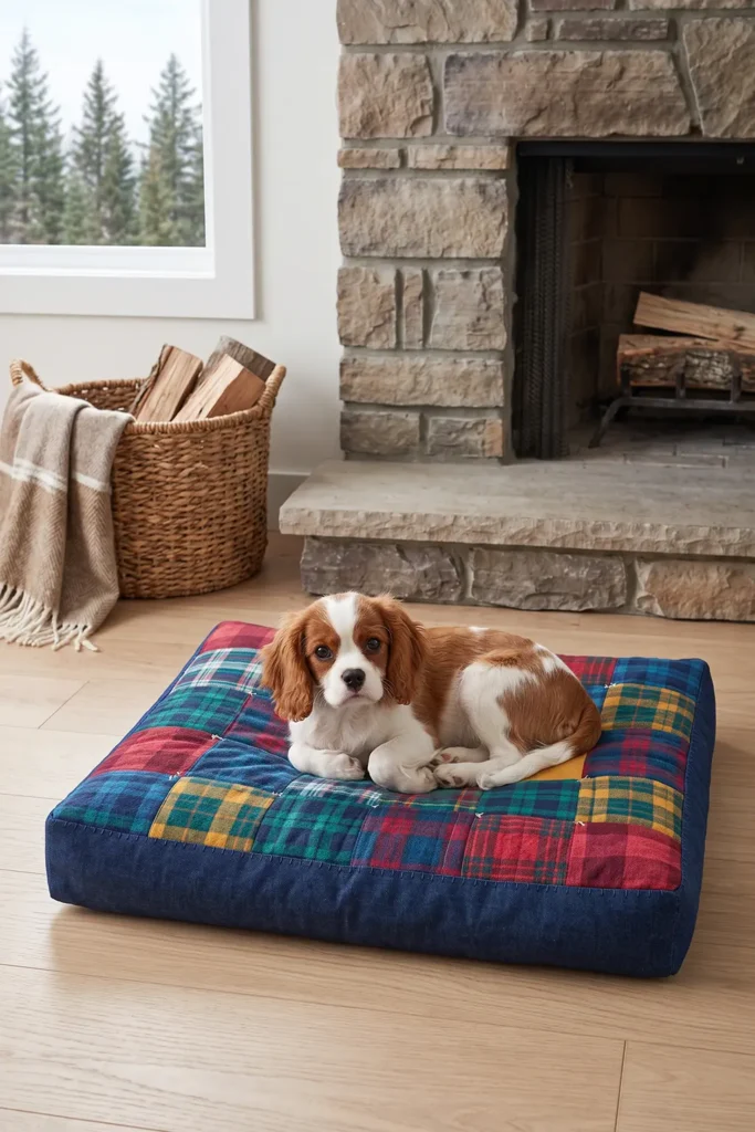 Flannel Quilted Dog Bed
