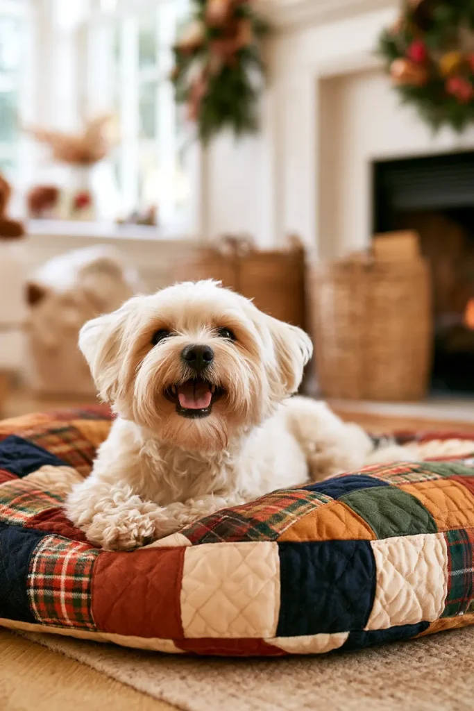 Flannel Quilted Dog Bed