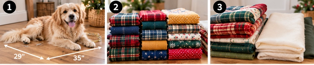 Flannel Quilted Dog Bed