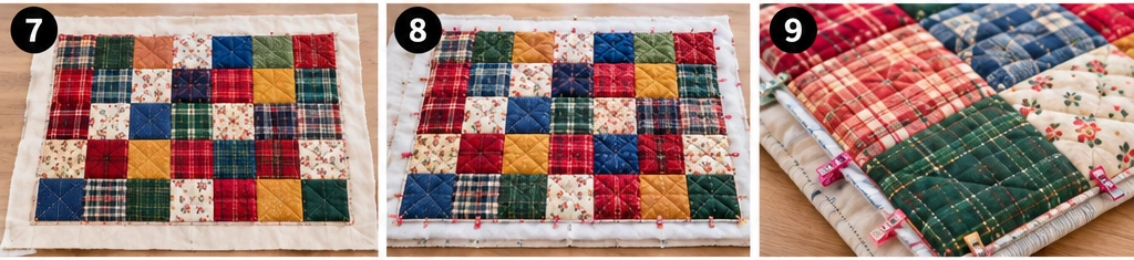 Flannel Quilted Dog Bed