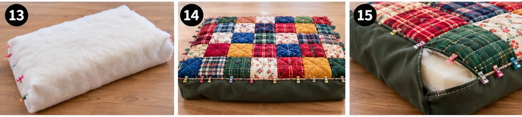 Flannel Quilted Dog Bed