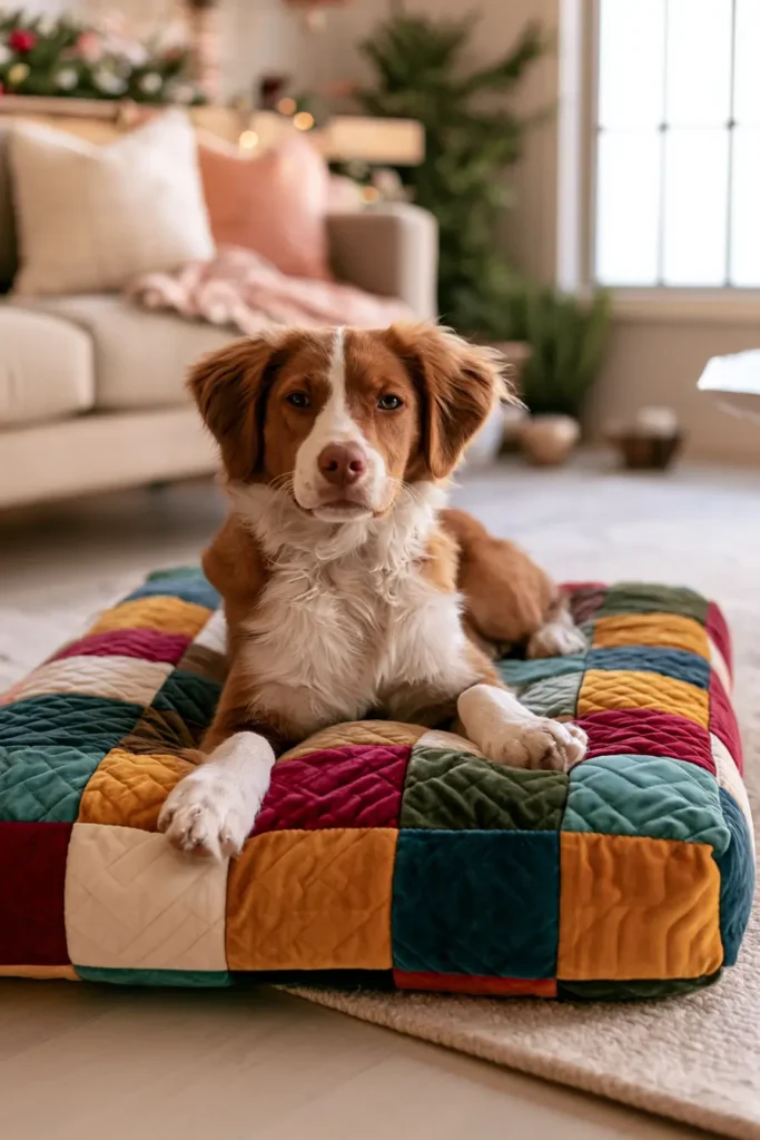 Flannel Quilted Dog Bed