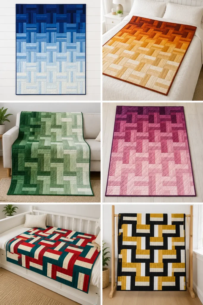 Four-Strip Rail Fence Quilt