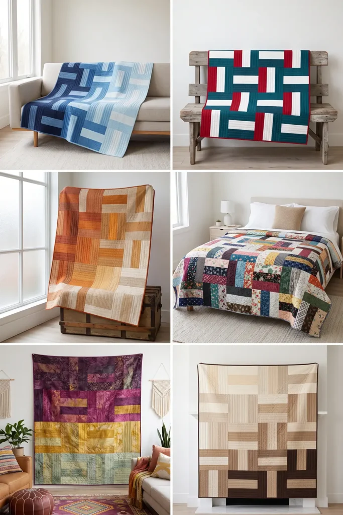Four-Strip Rail Fence Quilt
