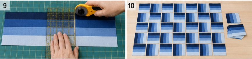 Four-Strip Rail Fence Quilt