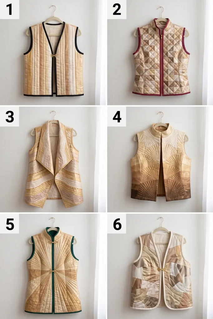 Gold and Metallic Quilted Vest